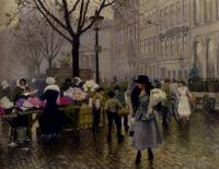 Paul Gustave Fischer - Fischer Paul Gustave The Flower Market Copenhagen